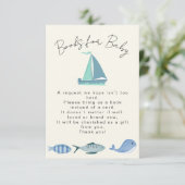 Nautical Blue Vooks For Baby Simple Boy´s Shower Informatiekaartje (Staand voorkant)