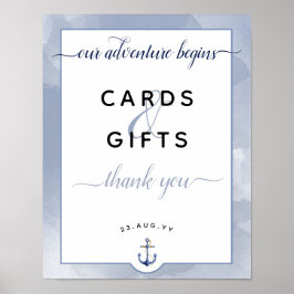 #Nautical Blue #Waterverf Kaarten & Gifts Wedding Poster