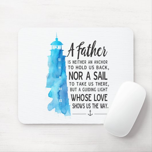 Nautical Blue Waterverf Mousepad voor papa Muismat (Met muis)