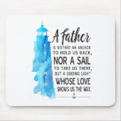 Nautical Blue Waterverf Mousepad voor papa Muismat (Voorkant)