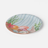 Nautical Blue Waterverf Seashell Beach Weddenschap Papieren Bordje (Gekanteld)
