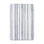 Nautical Blue Waterverf Striped Bath Mat (Voorkant Verticaal)