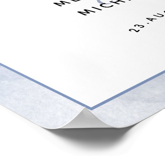 #Nautical Blue Waterverf #Unplugged Wedding Sign Poster (Hoek)