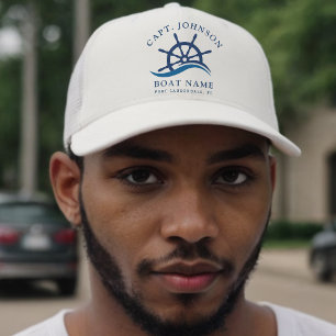 Nautical Blue Wave Navy Kapitein Schip Helm Boot Trucker Pet