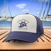 Nautical Blue Wave Navy Kapitein Schip Helm Boot Trucker Pet