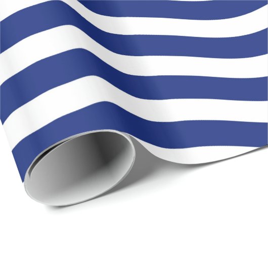 Nautical Blue Wavy Stripes Cadeaupapier (Rol Hoek)