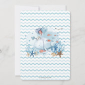 Nautical Blue Whale Ahoy Het is een Jongen Baby sh Kaart (Achterkant)