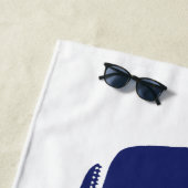 Nautical Blue Whale Postage Monogram Strandlaken (In situ)