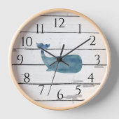 Nautical Blue Whale Ship Rustic Decor (Voorkant)