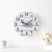 Nautical Blue Whale Ship Rustic Decor Grote Klok (Huis)