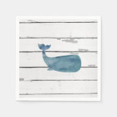 Nautical Blue Whale Ship Rustic Decor Servet (Voorkant)