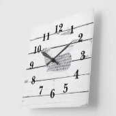 Nautical Blue Whale Ship Rustic Decor Vierkante Klok (Hoek)