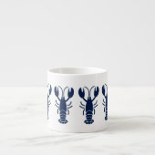 Nautical Blue White Lobster Espresso Kop (Voorkant)