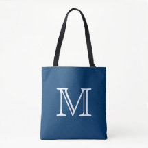 Nautical Blue White Monogram