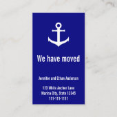 Nautical Blue & White Moving Notice Informatiekaartje (Voorkant)