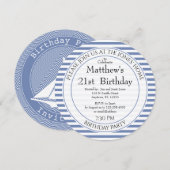 Nautical Blue/White Quirky Stripes voor alle leeft Kaart (Voorkant / Achterkant)