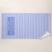 Nautical Blue & White Striped Beach House Strandlaken (Voorkant)