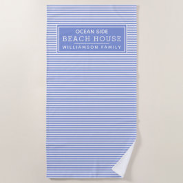 Nautical Blue & White Striped Beach House Strandlaken