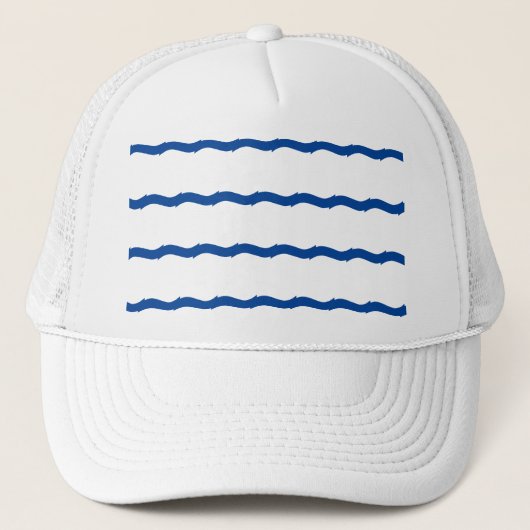 Nautical Blue white zee golves strippatroon Trucker Pet (Voorkant)