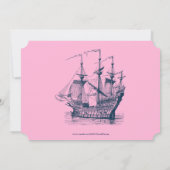 Nautical Blue Wind Sailing Birthday Party Invite Kaart (Achterkant)