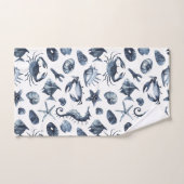 Nautical blue zeepaardseashell bad handdoek (Handdoek)