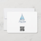 Nautical Blue Zeilboot Verjaardag QR Code RSVP Kaartje (Achterkant)
