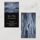 Nautical Bluish Grey Waterverf Glitter Anchor Visitekaartje (Voorkant / Achterkant)