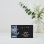Nautical Bluish Grey Waterverf Glitter Anchor Visitekaartje (Staand voorkant)