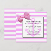 Nautical Blush Pink Anchor Het is een meisje Baby Kaart (Voorkant / Achterkant)