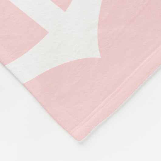 Nautical blush roze & white anchorman fleece deken (Hoek)