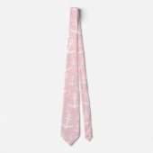 Nautical blush roze & white anchorman stropdas (Voorkant)