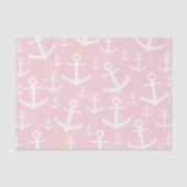 Nautical blush roze & white anchorman tissuepapier (Voorkant)