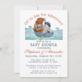 Nautical Boat Ahoy Het is een Jongen Baby Kaart (Voorkant)