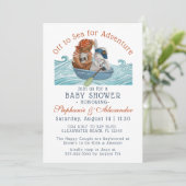 Nautical Boat Ahoy Het is een Jongen Baby Kaart (Staand voorkant)