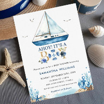 Nautical Boat Ahoy Het is een Jongen Baby shower