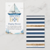 Nautical Boat Ahoy Het is een Jongen Display Douch Informatiekaartje (Voorkant / Achterkant)