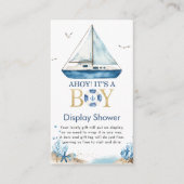 Nautical Boat Ahoy Het is een Jongen Display Douch Informatiekaartje (Voorkant)