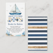 Nautical Boat Ahoy Het is tweelingboeien voor baby Informatiekaartje (Voorkant / Achterkant)
