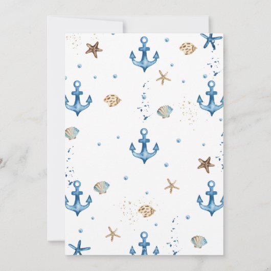 Nautical Boat Ahoy Het is Twin Boys Baby shower  Kaart (Achterkant)