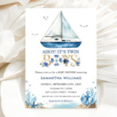 Nautical Boat Ahoy Het is Twin Boys Baby shower Kaart