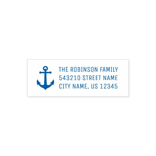 Nautical  Boat Anchor Address of Text Zelfinktende Stempel (Design)
