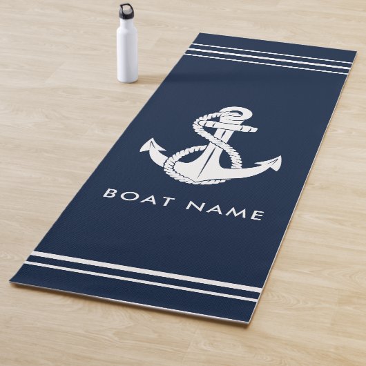 Nautical Boat Anchor and Name Custom Yogamat (In situ)