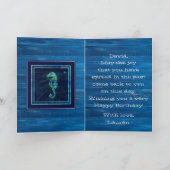 Nautical Boat Anchor and Seahorse Happy Birthday Kaart (Binnen)