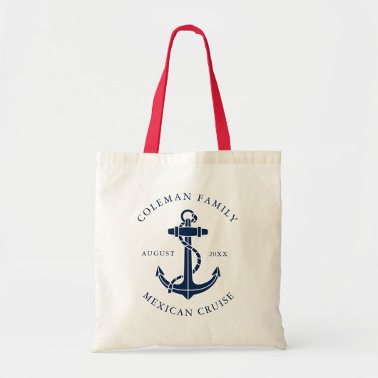 Nautical Boat Anchor Family Cruise Custom Swag Tote Bag (Voorkant)