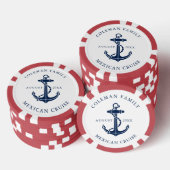 Nautical Boat Anchor Family Ocean Cruise Custom Poker Chips (Opstapeling)