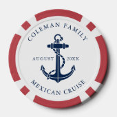 Nautical Boat Anchor Family Ocean Cruise Custom Poker Chips (Achterkant)