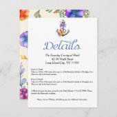 Nautical Boat Anchor Floral — Richting details Informatiekaartje (Voorkant / Achterkant)
