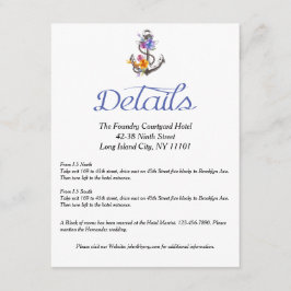 Nautical Boat Anchor Floral — Richting details Informatiekaartje