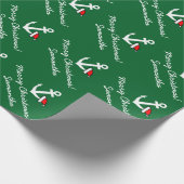 Nautical boat anchor kerstinpakpapier cadeaupapier (Hoek)