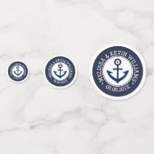 Nautical Boat Anchor, marineblauw en witbruiloft Confetti (Voorkanten)